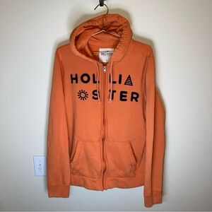 Hollister Y2K Orange Full Zip Hoodie Women’s Large